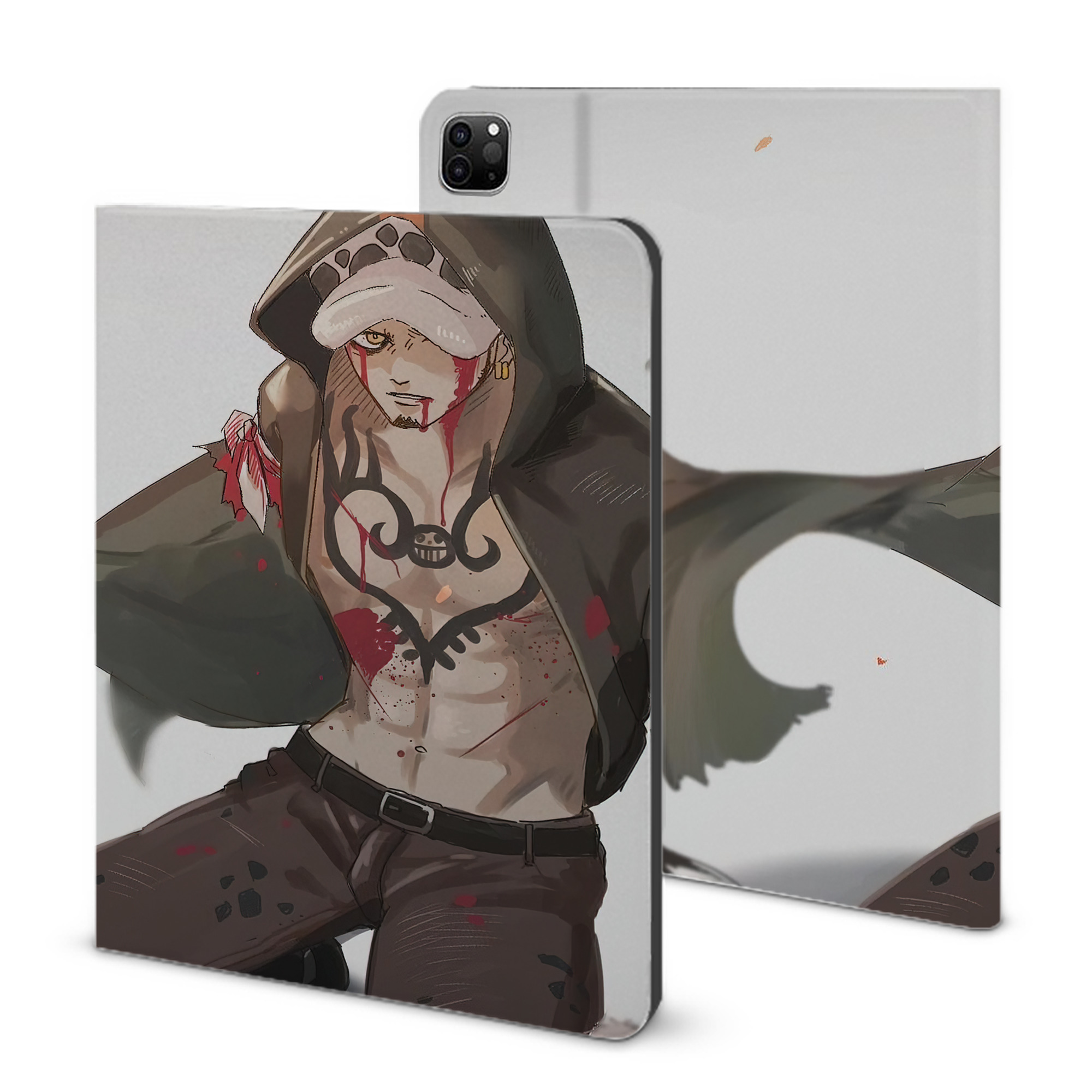 ワンピース ONE PIECE IPad ケース ブック型 PUレザー TPU 耐衝撃 軽量 薄型 ペン収納なし 全面保護 IPad 各モデル対応